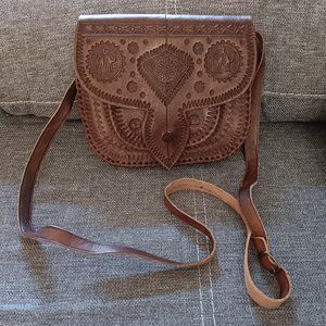 Moroccan Hand-Tooled Leather Pocketbook